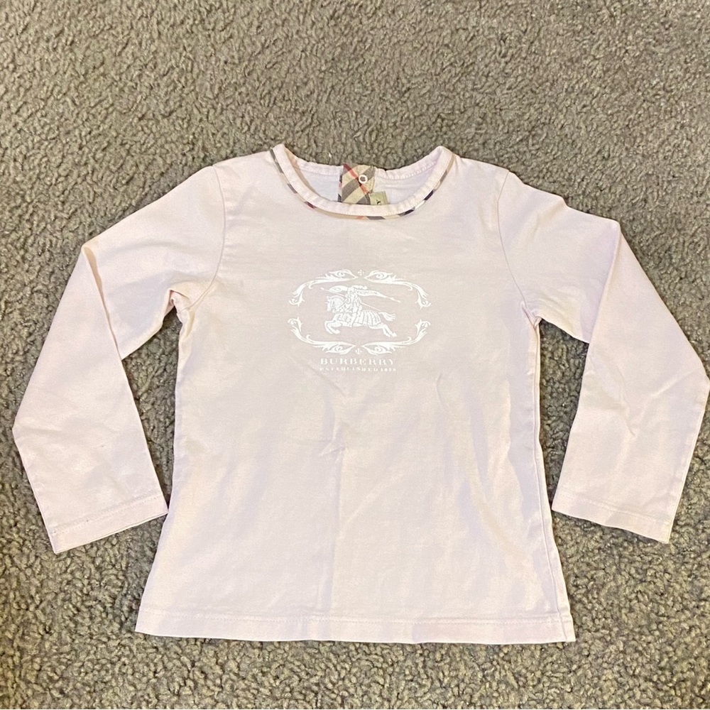 Burberry Kids Long Sleeve Pink Shirt